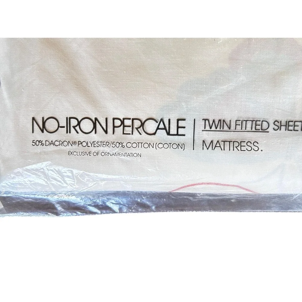 Vintage‎ Martex Butterfly Twin Fitted Sheet No Iron Percale WestPoint Pepperell